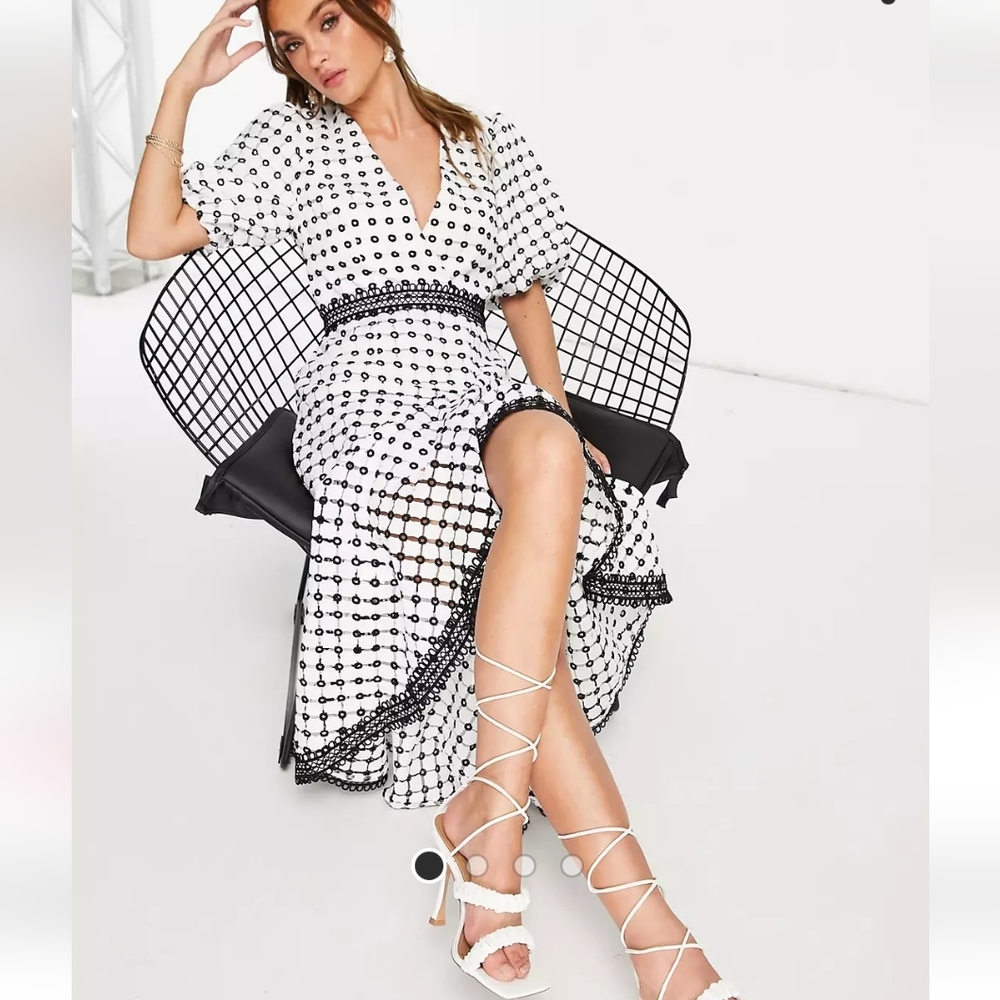 NWT ASOS Black and White Lace Dress